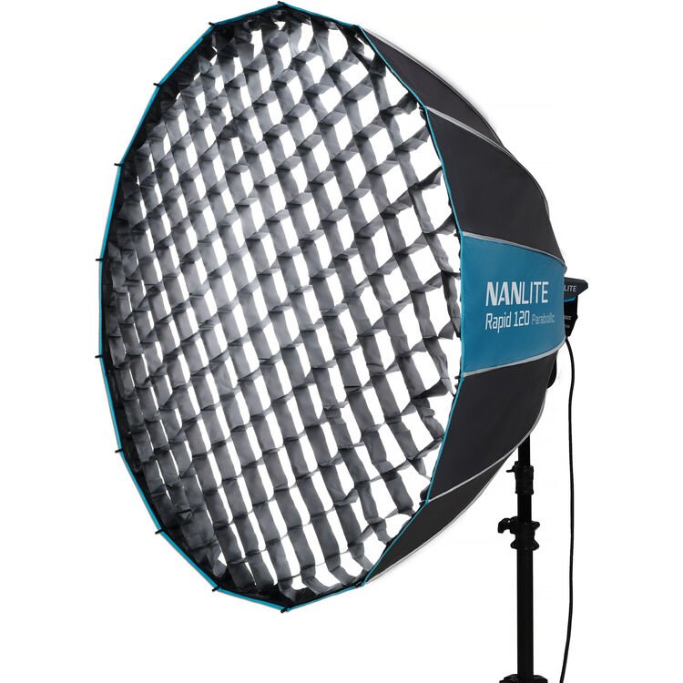 Softbox Nanlite Rapid 120 SB-RP120 con eggcrate montado; luz y soporte de demostración no incluidos