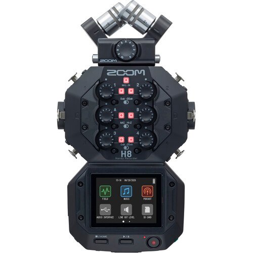 Grabadora Zoom H8: vista frontal y controles